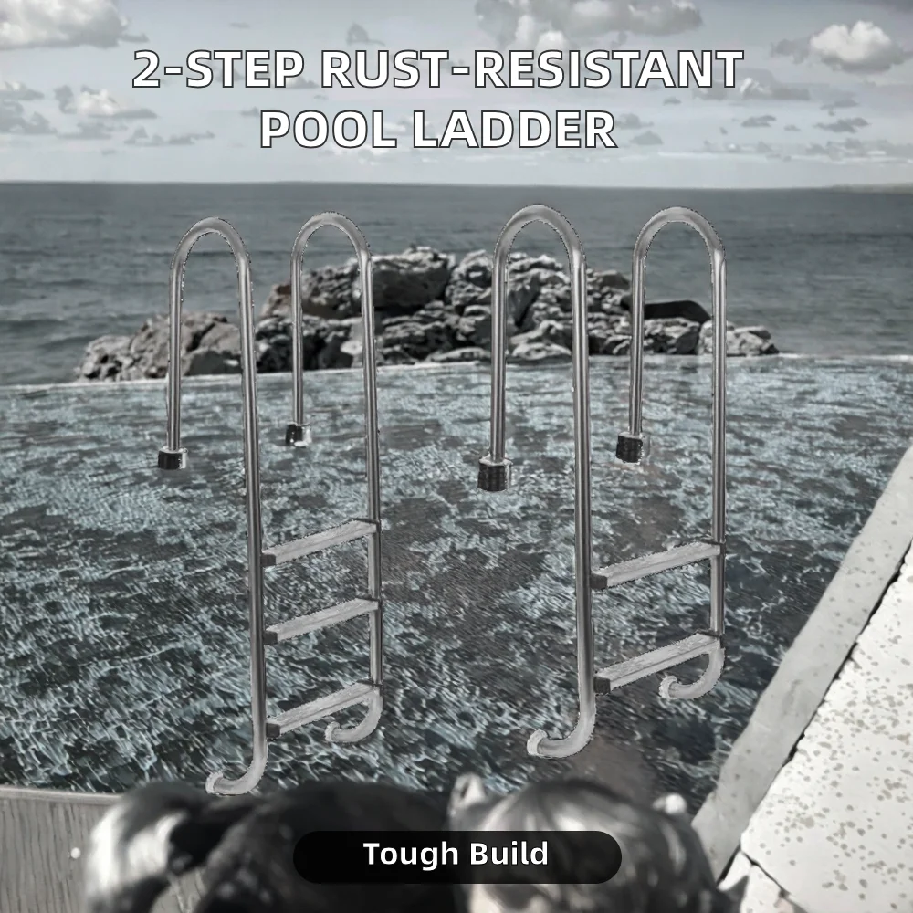 2-Step Rust Resistant 304/316 Grade Stainless Steel Universal Pool Installation Ladder