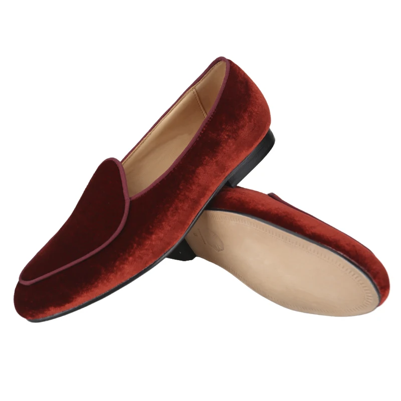 Piergitar Classic Style Premium Silk Velvet Men's Loafers With Cow Leather Lining And Oustole For Wedding And Party Slip-On Flat