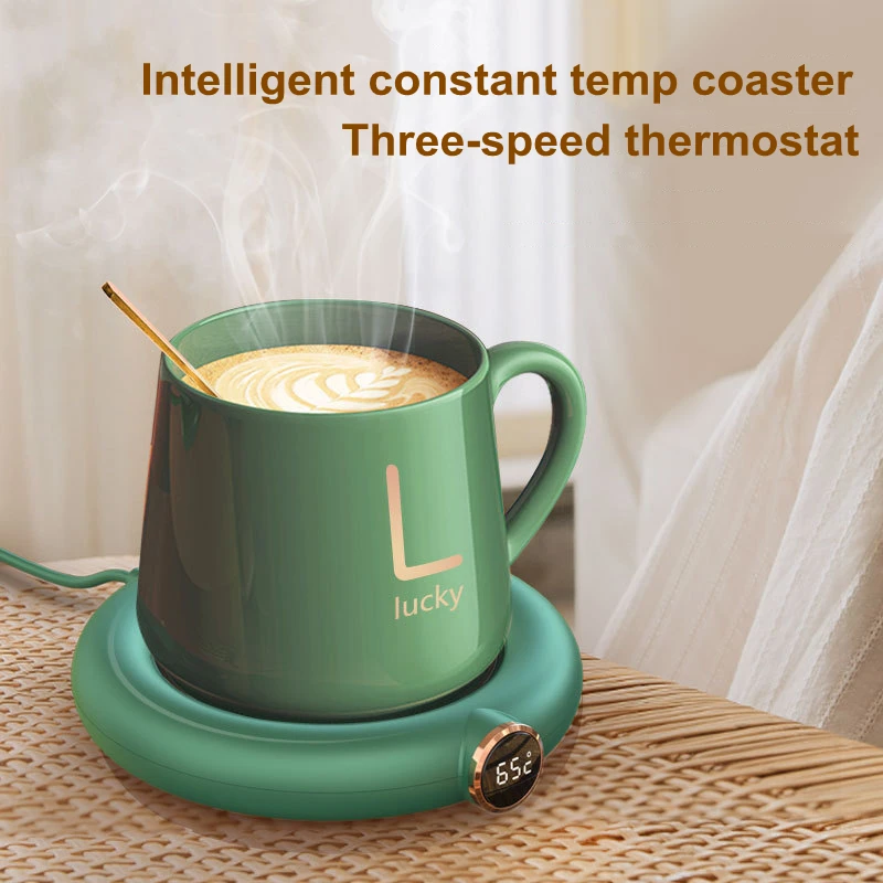 

Heater for Coffee Milk Tea DC 5V USB Heating Warm Cup Mat Constant Temperature Coaster 3 Gear Digital Display Adjustment Timing