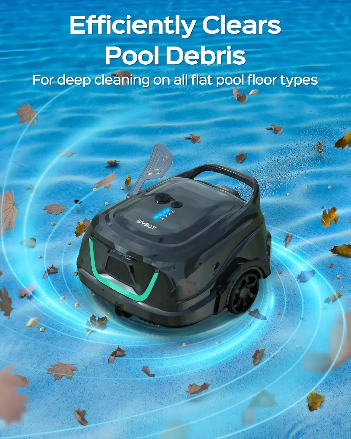 A1 Cordless Robotic Pool Cleaner, Automatic Pool Vacuum with 120 Mins, Double Filters, LED Indicator, Fast