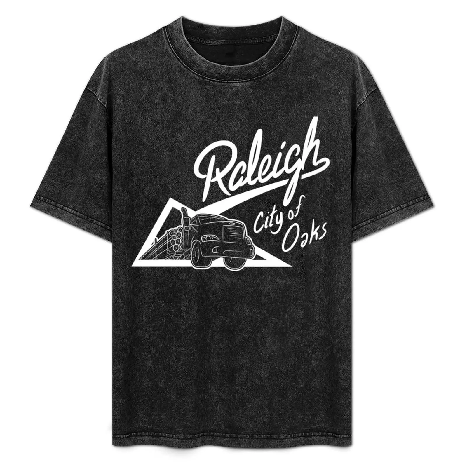 

Raleigh - City of Oaks Logging Truck T-Shirt Plus Size Basic Cotton T-Shirt