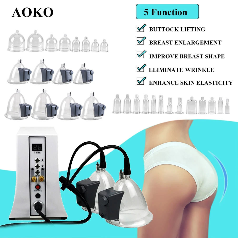 

Vacuum Therapy Machine Breast Enlargement Slimming Body Shaping Hip Enhancer Machine Cupping Massager Lifting Buttocks Home Spa