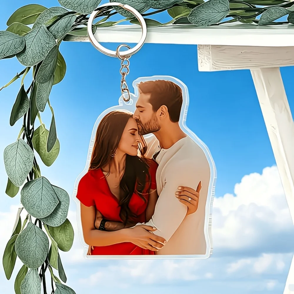 1Pc Custom Acrylic Keychain, Supports Personalized Photos - Durable Glossy Surface, Backpack Decoration, Festival Gifts