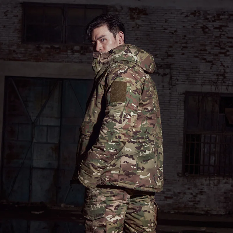 بدلة قطنية سميكة عاكسة للحرارة للشتاء في الهواء الطلق سترة واقية دافئة للرجال سترة تكتيكية #3