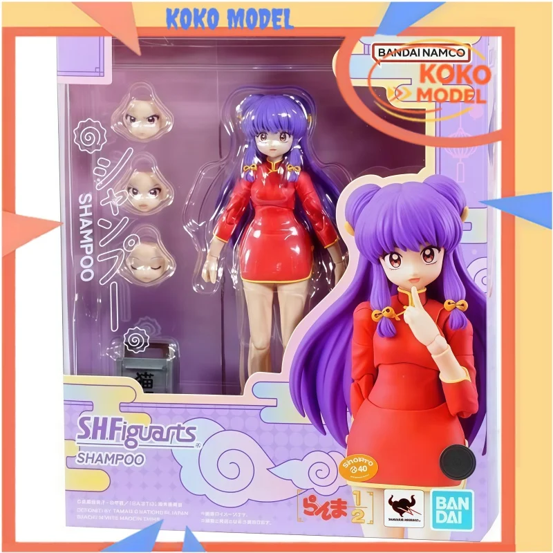 

Bandai S.H.Figuarts Ranma 1/2 Shampoo PVC Collectible Figure 3 Expressions Replaceable Hands Cat Restaurant Boxed Decoration Toy