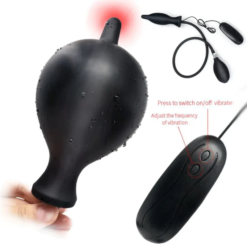 Vibrator Super Besar Pompa Dildo Plug Anal Tiup Dilator Vagina Pria Wanita Buttplug Dapat Diperluas Bola Anal Manik Tarik Mainan Seks