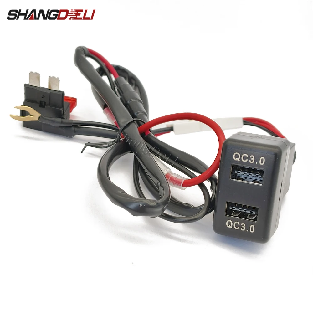 Apto para isuzu 700p kv100 kv600 veículo qc3.0 tomada usb carregador de telefone rápido adaptador alimentação retrofit acessórios do carro
