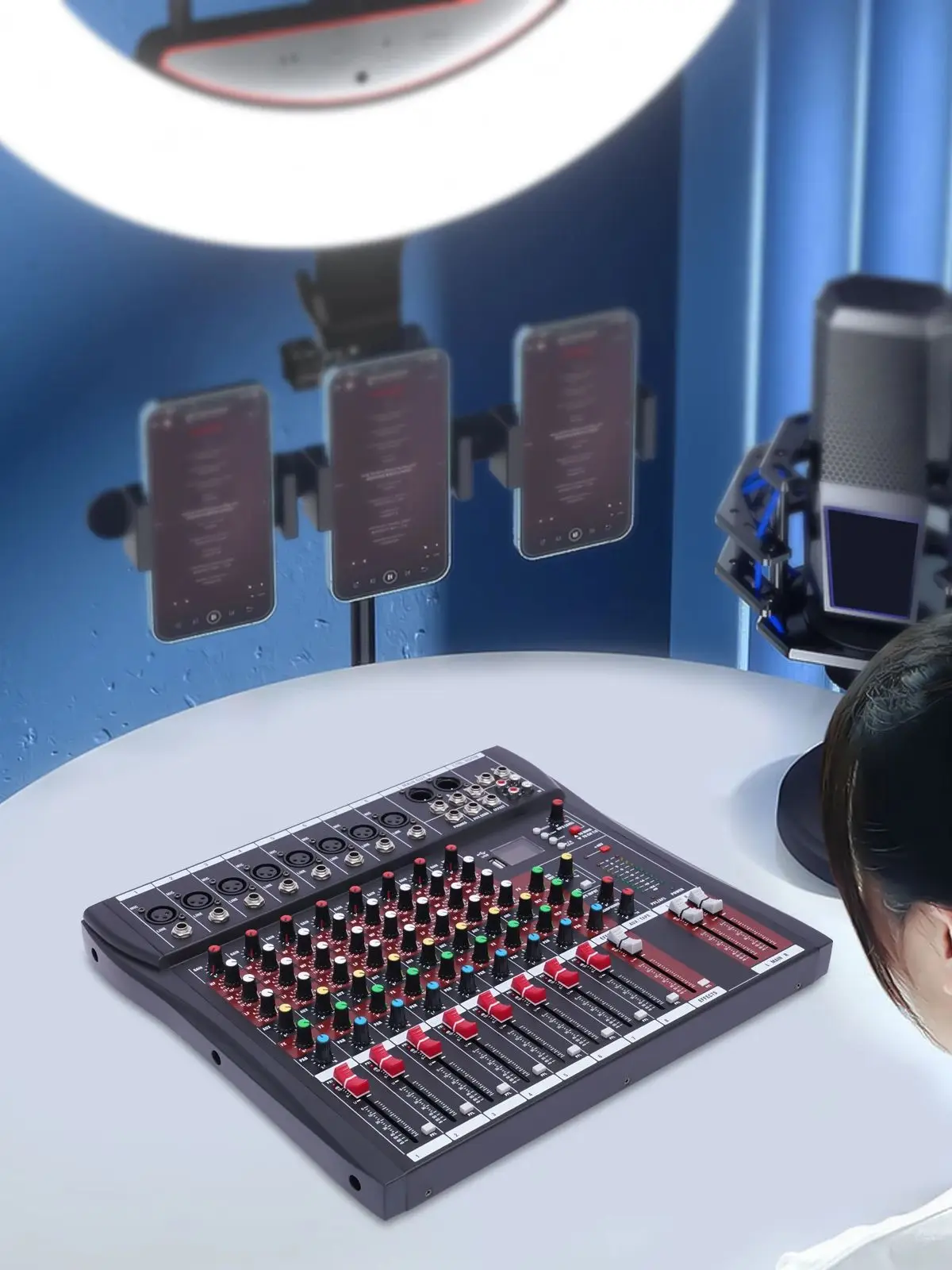 7/8-kanaals professionele mixer, klankbordconsole met Bluetooth USB PC-opname-ingang XLR-microfoonaansluiting - afbeelding 2