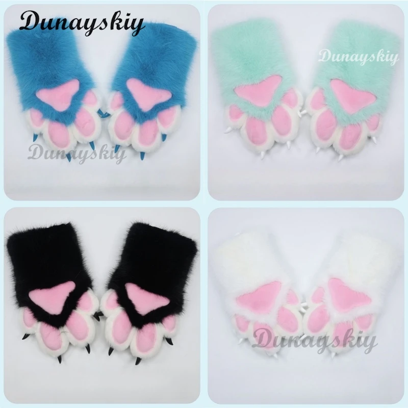 

Fursuit Paw Gloves Furry Claw Paw Gloves Built-in Whistle Decompression Toys Costume Party Accessories for Adult