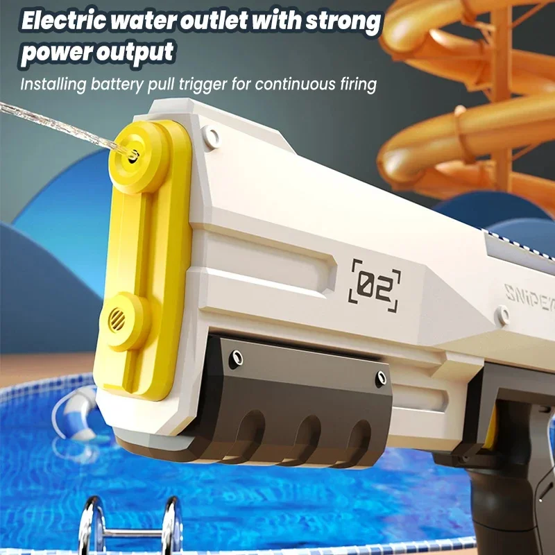 Full Electric Automatic Water Storage Gun ，Portable Children Summer Beach Outdoor Fight Fantasy Toys for Boys Kids Game