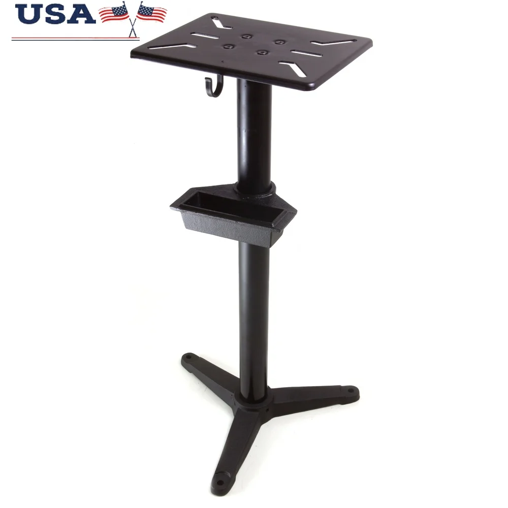 

Cast Iron Bench Grinder Pedestal Stand with Water Pot Heavy-Duty Design Vibration Control Universal Fit 31.5 Inch Height Stable