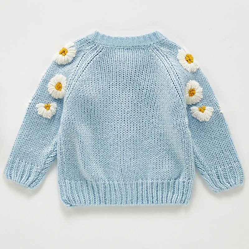 Neonate ricama Cardigan cappotto abbigliamento primavera autunno neonate manica lunga stampa cappotto in maglia bambini bambini ragazze cappotti