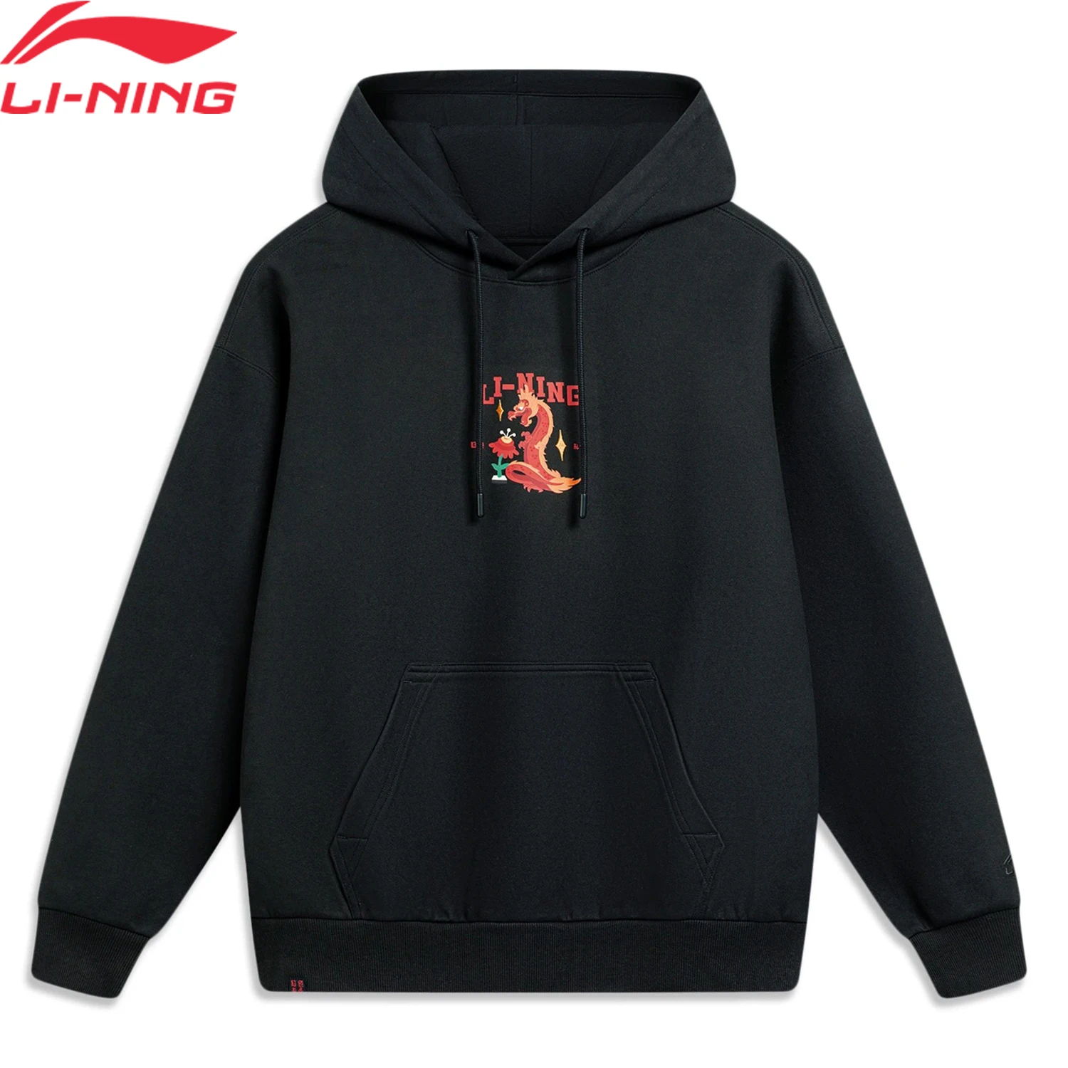 Li-Ning Men Sports Style Hoodie 78%Polyester 16%Cotton 6%Spandex Embroidered Leisure Comfortable Hooded Sweatshirt Tops AWDU049