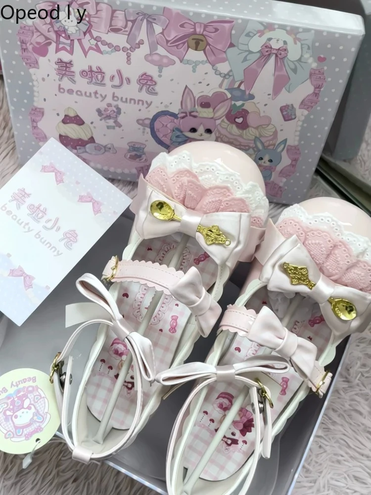 

Cute Doll Sense Japanese Original Lolita High Heels Can Be Sweet Bow Round Head Thick Heel Versatile Lo Shoes for Women