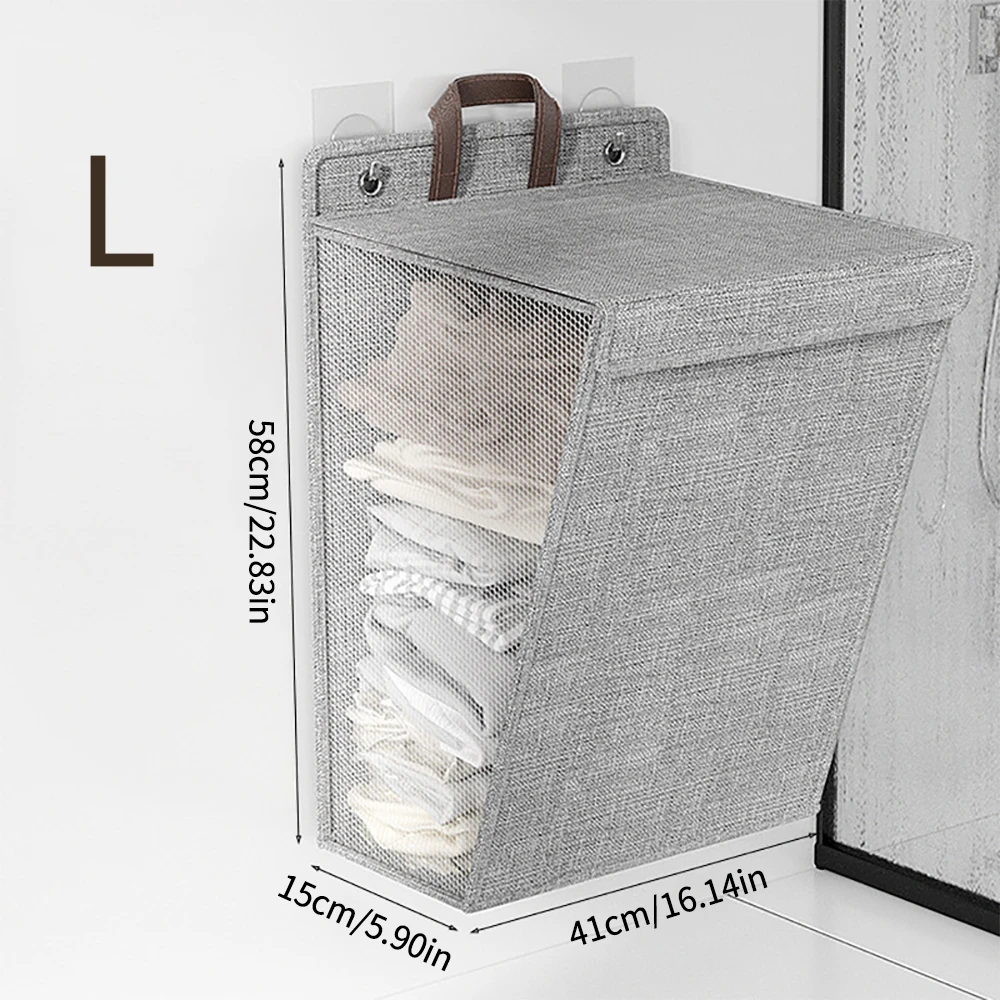 

Collapsible Foldable Hanging Dirty Laundry Basket Hamper Space-saving Large Waterproof Clothes Storage Bag Organizer Bathroom