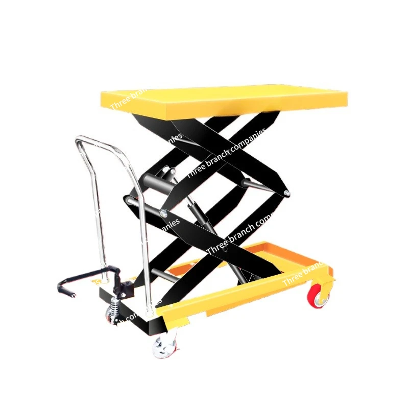 

Manual hydraulic lift platform car Electric lift Scissor type mobile small