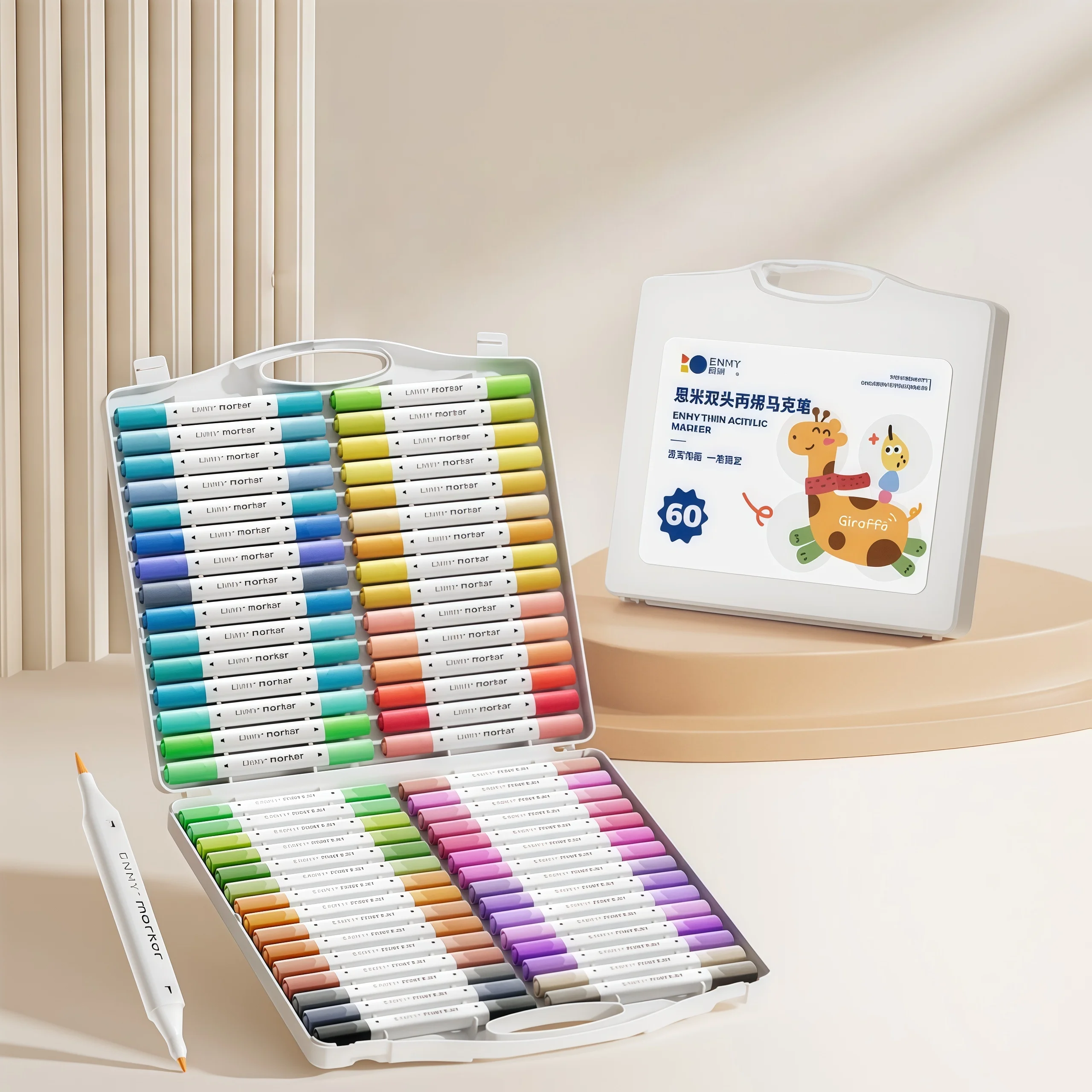 Dual-Tip Acrylic Marker Set, Special for Kids & Students, Non-Bleeding, Blendable, Water-Based Markers