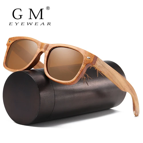 Imagen 2 del producto Gafas de sol GM de bambú Natural y madera, gafas polarizadas manuales VIP, gafas degradables ambientales de marca de lujo, caja de regalo