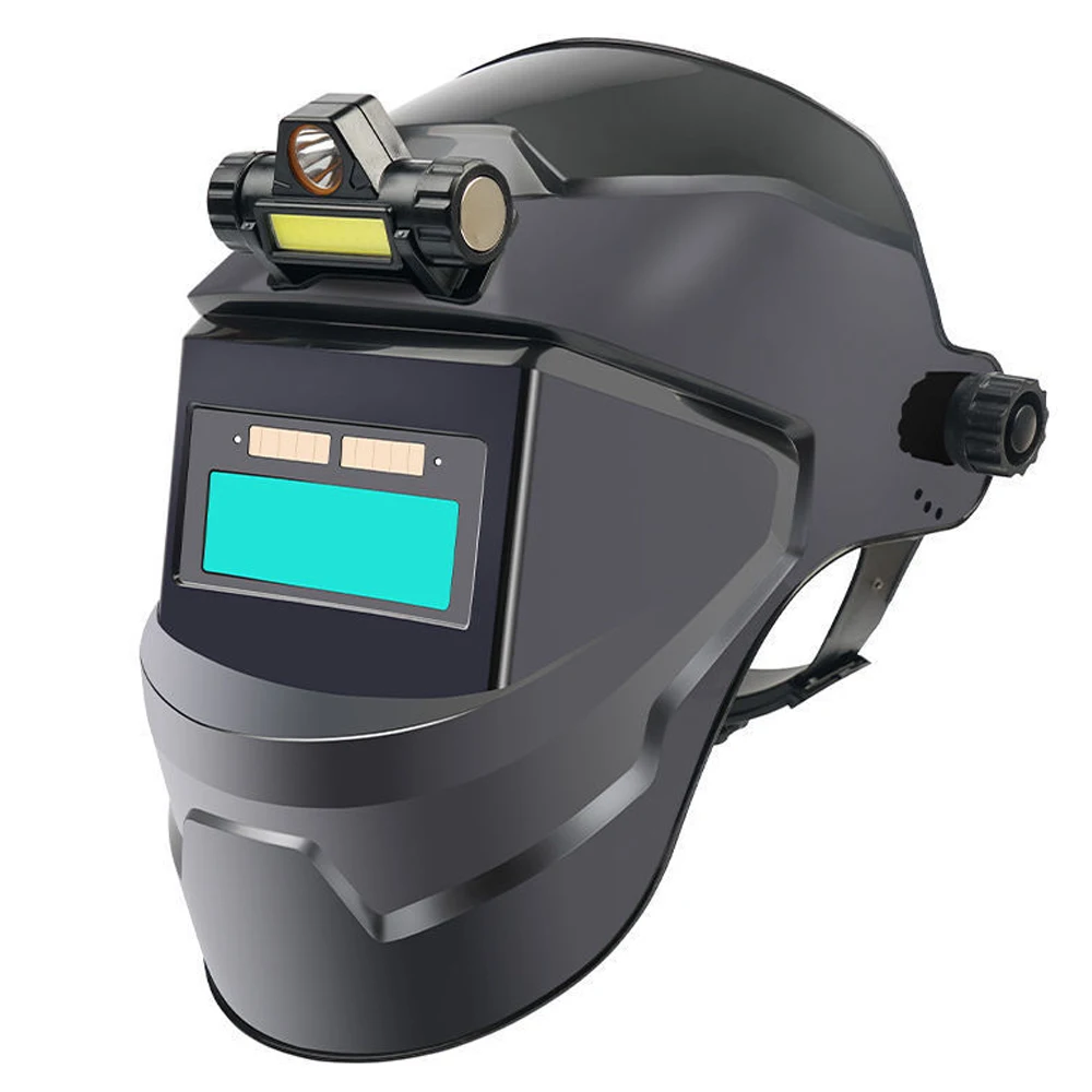 Schweißmaske, solarbetrieben, automatische Dimmung, große Ansicht, True Color 130 ℃   Hochtemperaturbeständiger Schweißer-Schweißhelm mit automatischer Verdunkelung