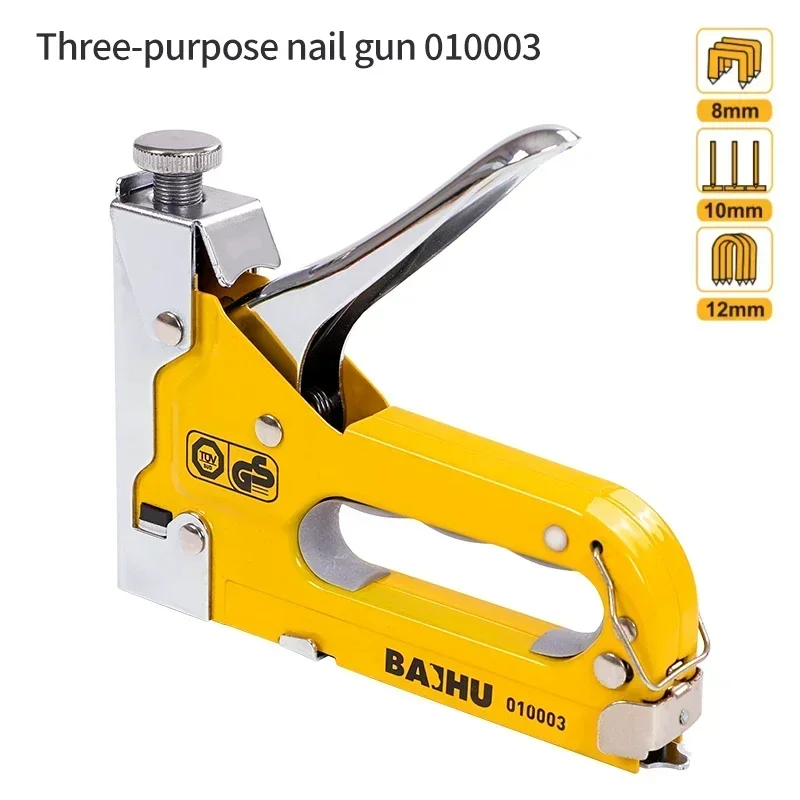 3 In 1 Nail Gun Manual Staplers Upholstery Stapler Nails Gun Staple Guns for Wood Light Duty Home Use Manual Stapler