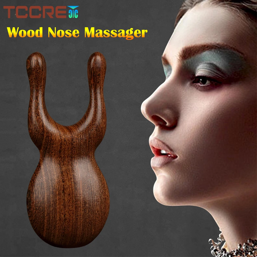 

1Pcs Sandalwood Nose Shaper, Nose Facial Massage Nose Lifter Wood Therapy Massage Tools Beauty Tools Guasha Wood Stick