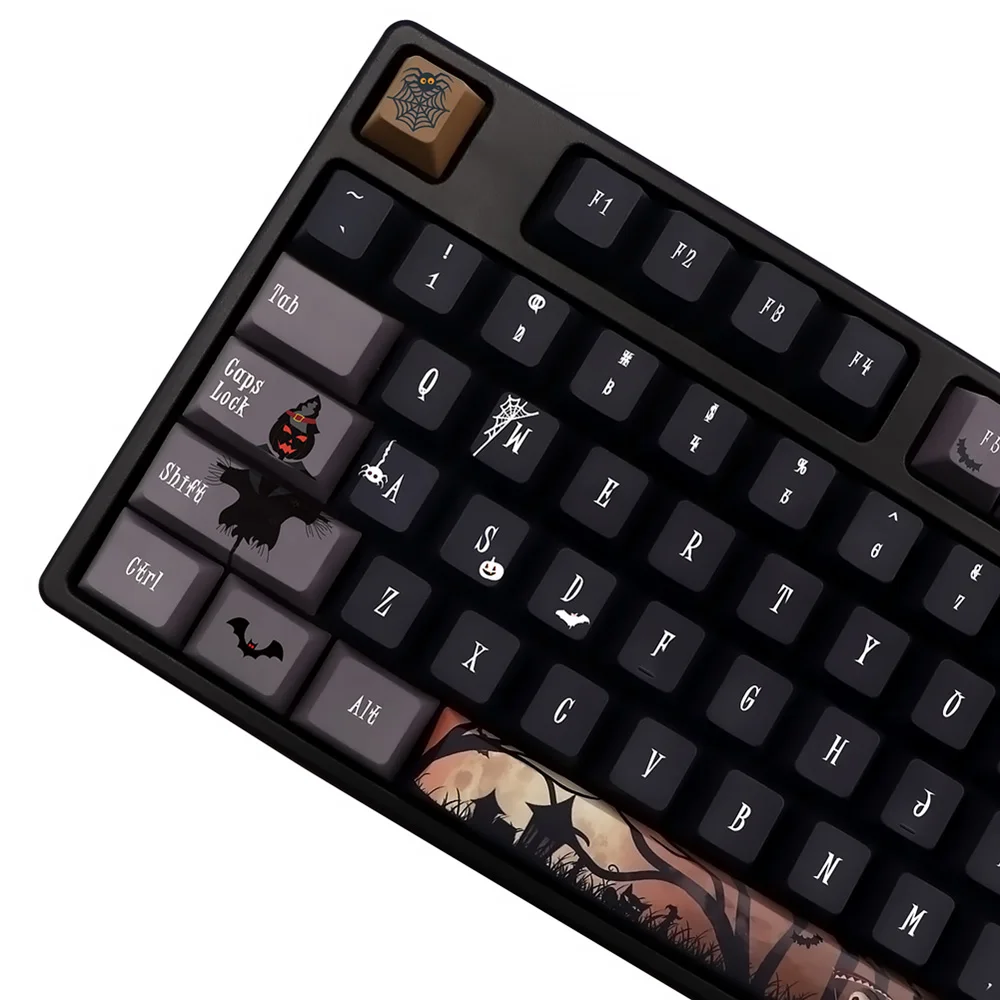 136 Keys Halloween Keycaps Cherry Profile PBT Dye Sublimation Mechanical Keyboard Keycap MX Switch With 1.75U Shift ISO Enter