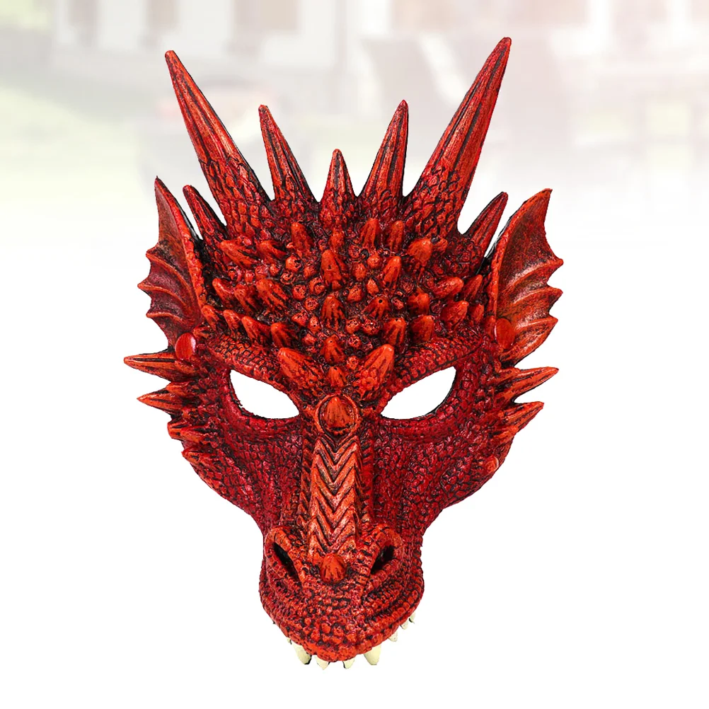 

Dragon Mask Costume Prop Mask Dress-up Accessory for Halloween Masquerade Cosply Costume Party Carnival Performance (Red)