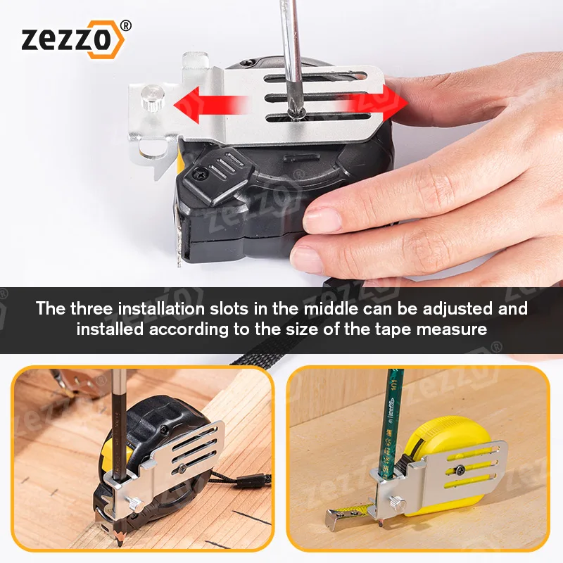 Tape Measure Marker Fixed Measuring Tape Clip Measure Precision Tool Scribing Pencil Holder Corner Clamp Flexible Ruler Marker