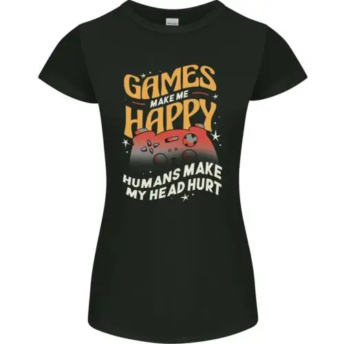 Antisocial Gamer Video Gaming Joypad Womens Petite Cut T-Shirt