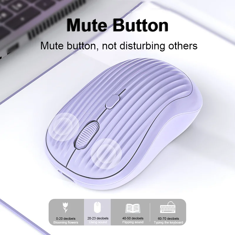 Мышь Компьютерная Бесшумная оптическая, 2,4 ГГц, Bluetooth, Type-C, USB