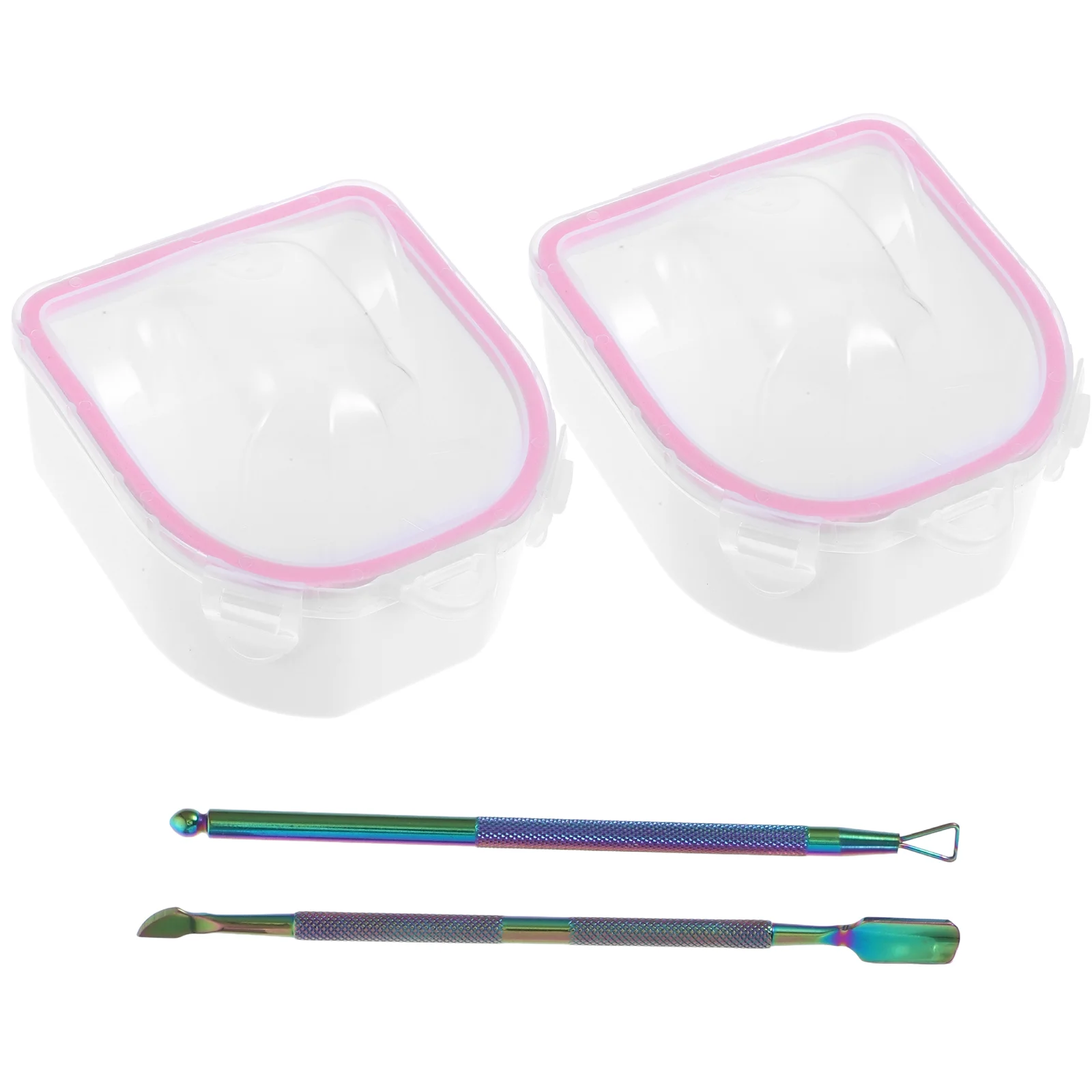 1 ชุดสีฟ้าเล็บแช่ชามเล็บสปาเครื่องมือมือสําหรับผิวอ่อนนุ่มกําจัด WARM Water Treatment ก่อนเล็บ