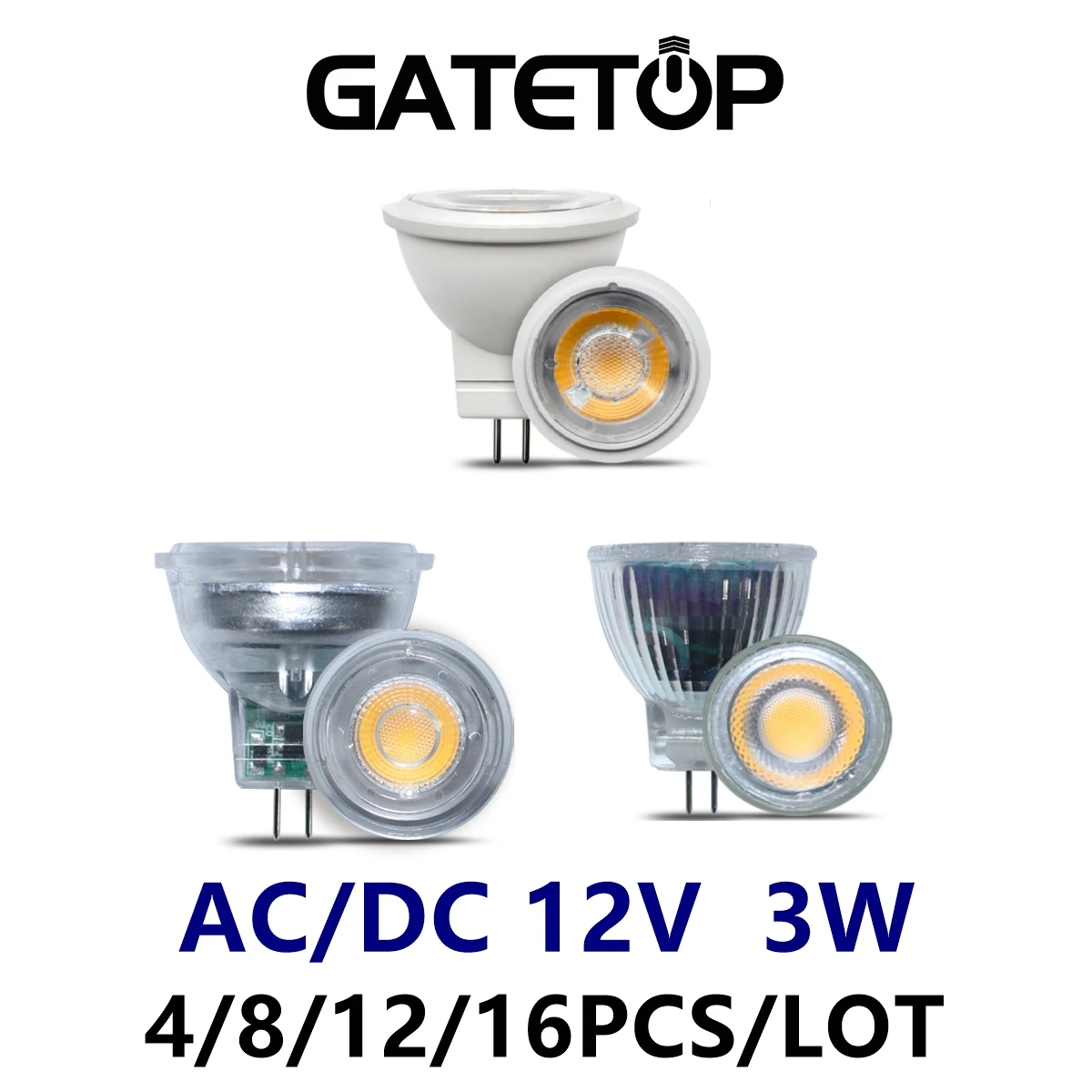 4-16PCS Energy Saving Spot Foco MR11 GU4 AC/DC 12V 3W Warm White LED Light Lamp For Home Decortion Replace 20W 25W HalogenLamp