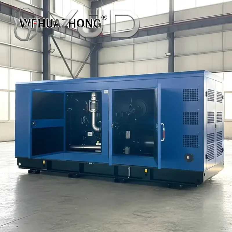 Low Noise 400-600kW Silent Diesel Generator Set Soundproof Type Automatic Transfer Switch Uninterrupted Power Supply Weichai