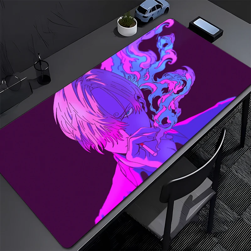 

Коврик для мыши большой ONE PIECE Sanji, компьютерные офисные игровые настольные коврики, резиновые противоскользящие коврики для игровой клавиатуры, длинные настольные коврики, коврик для мыши