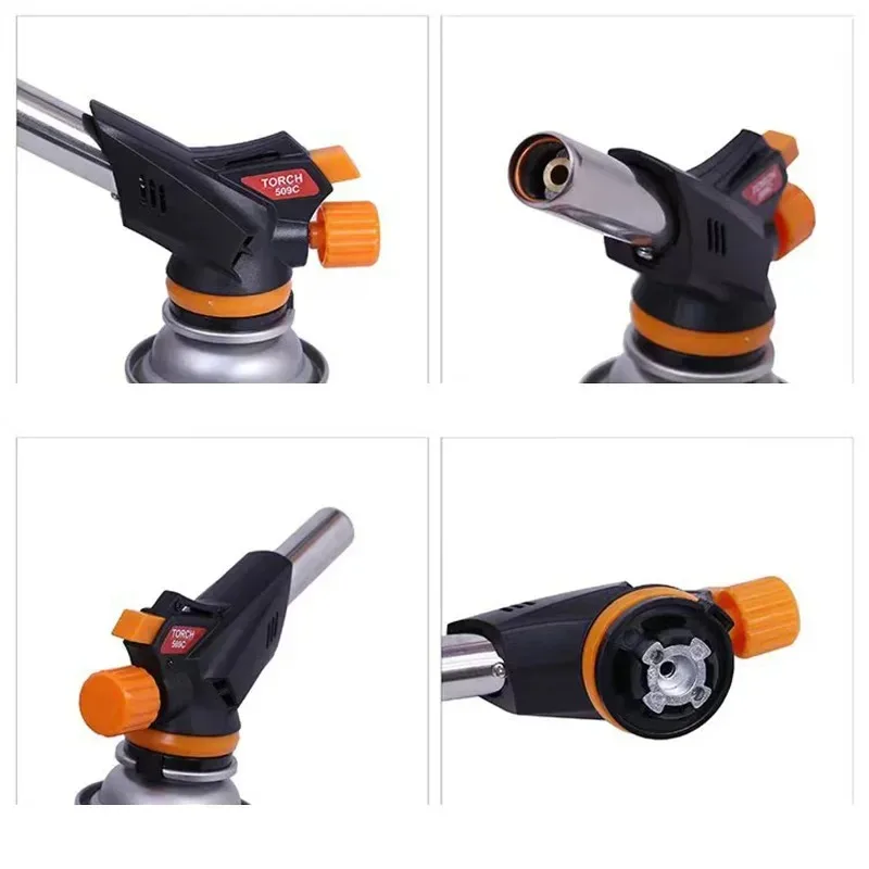 Welding Gas Torch Flame Gun Burner Nozzle Flamethrower Butane Burner Outdoor Camping BBQ Brazing Torch Kitchen Cooking Burner