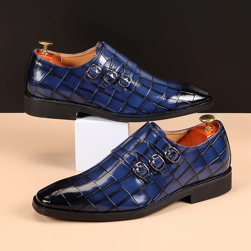 

New Italian Men Dress Shoes Fashion Formal Leather Loafers Japanese Business Oxfords Work Wedding Brogue Shoe Big Size Slip-On