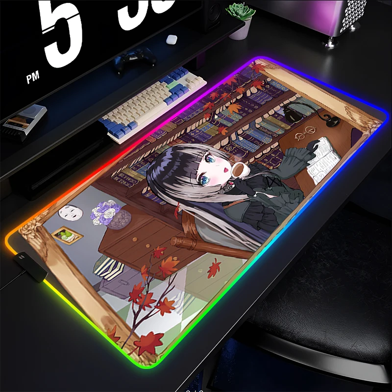 

RGB коврик для мыши геймер компьютер аниме девушка светодиодный ноутбук PC Hololive Jvaauutei Raden коврик для мыши игровые аксессуары коврик для клавиатуры и стола