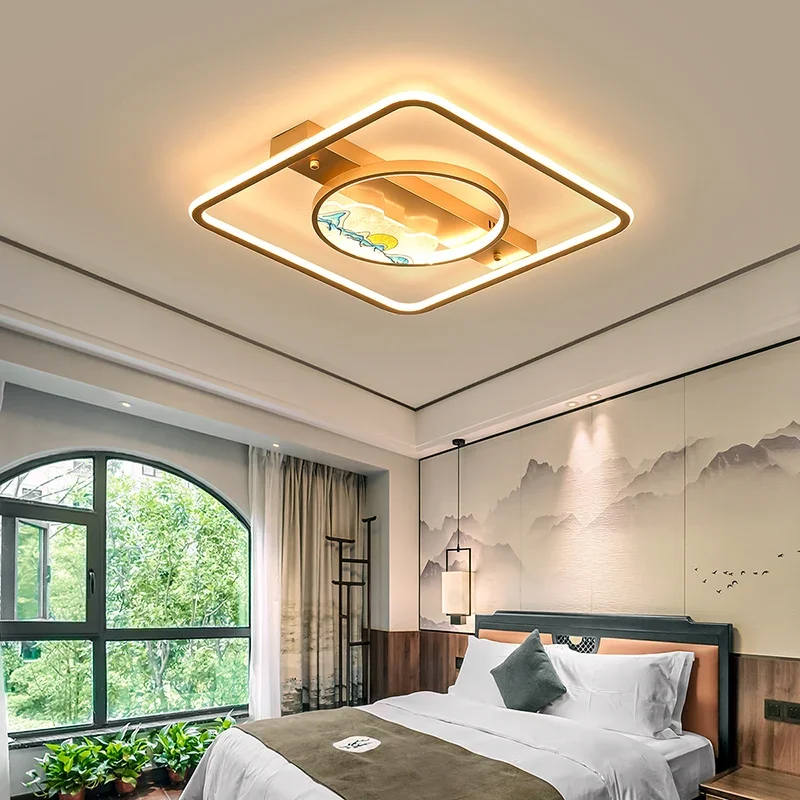 New Living Room LED Ceiling Light Minimalist Home Restaurant Study Room Light Fixtures Modern Enamel Color Bedroom Ceiling Lamps