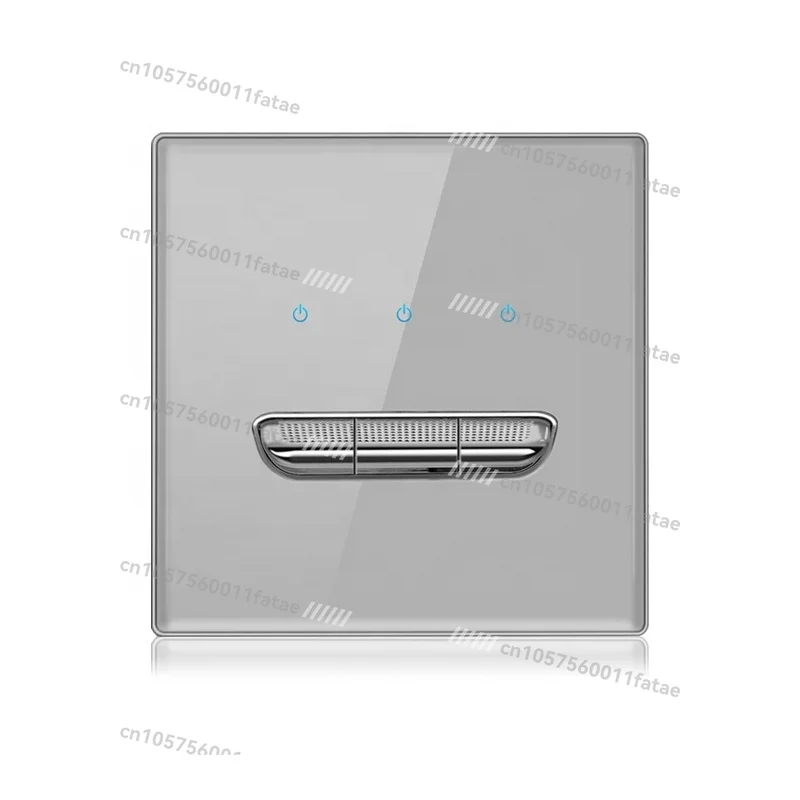 مفتاح إضاءة جداري من الزجاج المقسى، مجموعة كهربائية عامة 1/2/3/4/مع مفتاح تبديل مؤشر LED، لوحة أزرار من النوع 86 1/2 #5