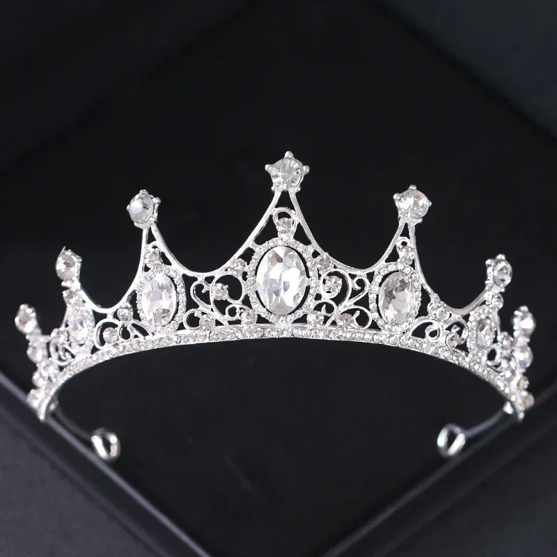 Diadèmes et Couronnes de Patients en Argent et Clip pour Femmes, Couronne de Princesse en Strass, Accessoires de Cheveux, Bijoux de Bal