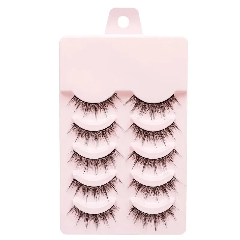 5Pairs Little Devil False Lashes Natural Fake Eyelashes Fluffy Soft Daily COS Full Strip Lashes Band