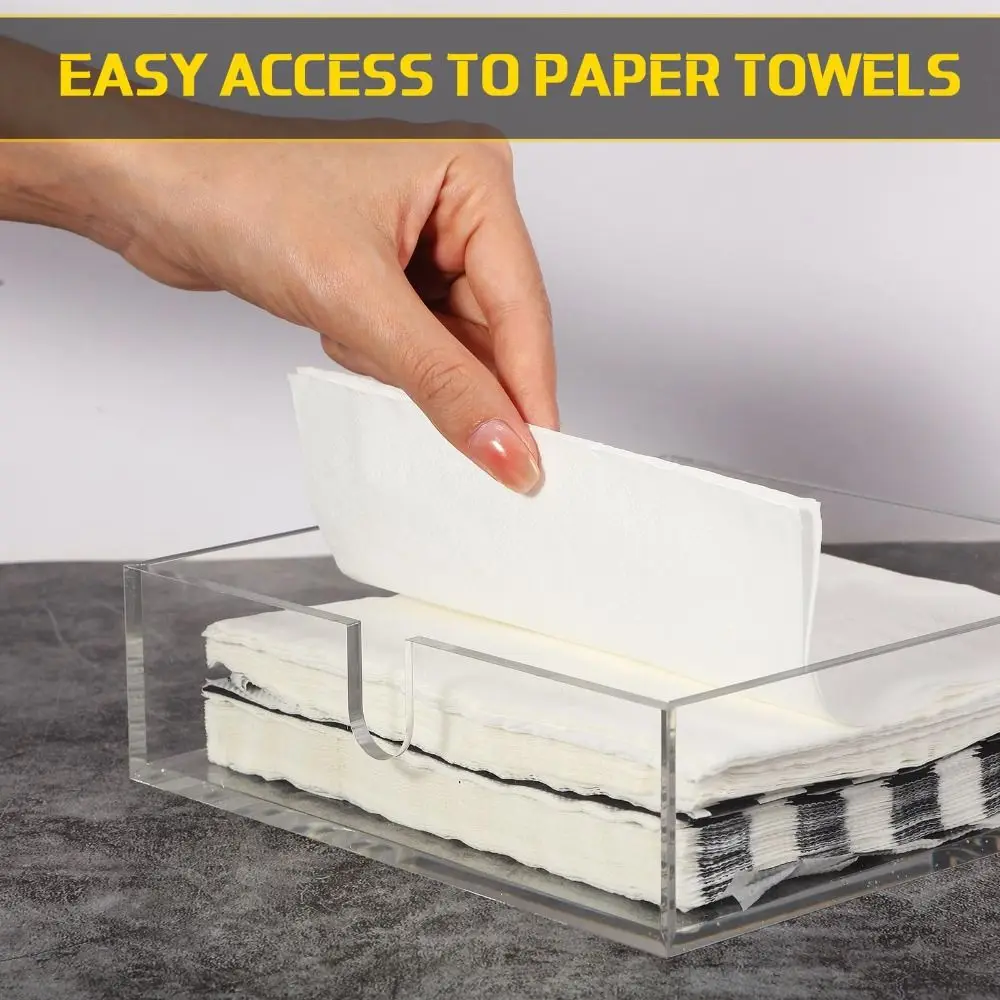 

Household Transparent Napkin Holder Acrylic Modern Tissue Box Square Durable Tissue Paper Dispenser Case Kitchen