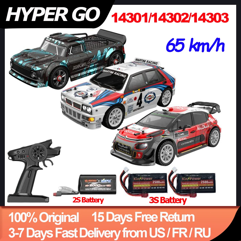 HYPER GO MJX14301 14302 14303 1/14 RC coche sin escobillas 2,4G coche de Control remoto 65 km/h alta velocidad todoterreno 4WD RC camión Hobby juguete
