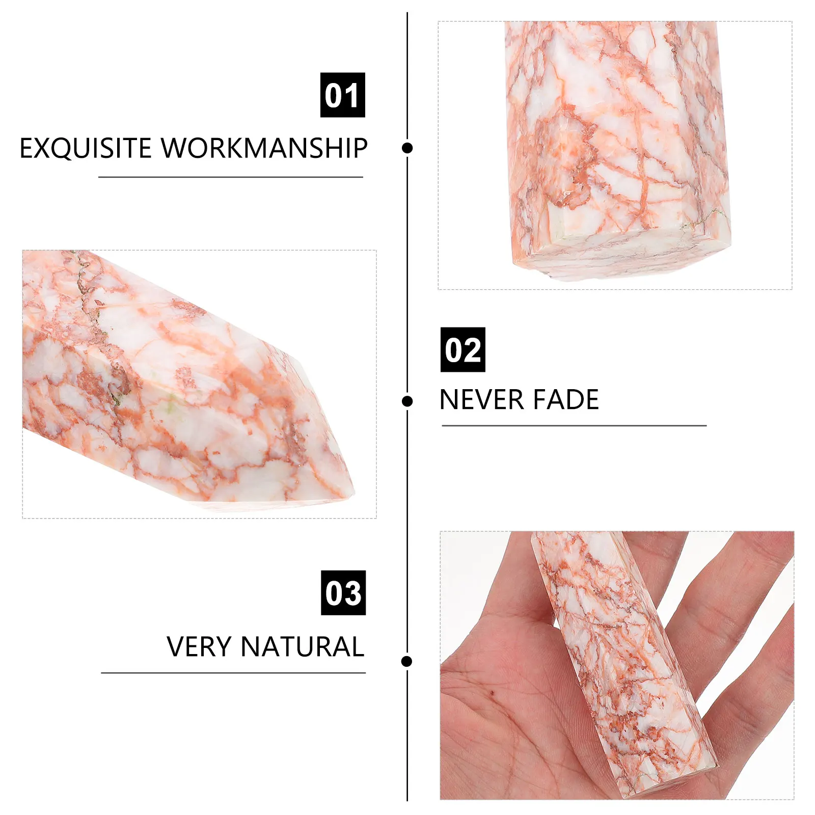 

Rhodochrosite Hexagonal Stone Column Home Desktop Decor Smooth Touch Creative Appearance Perfect Gift Photo Props Home Decor