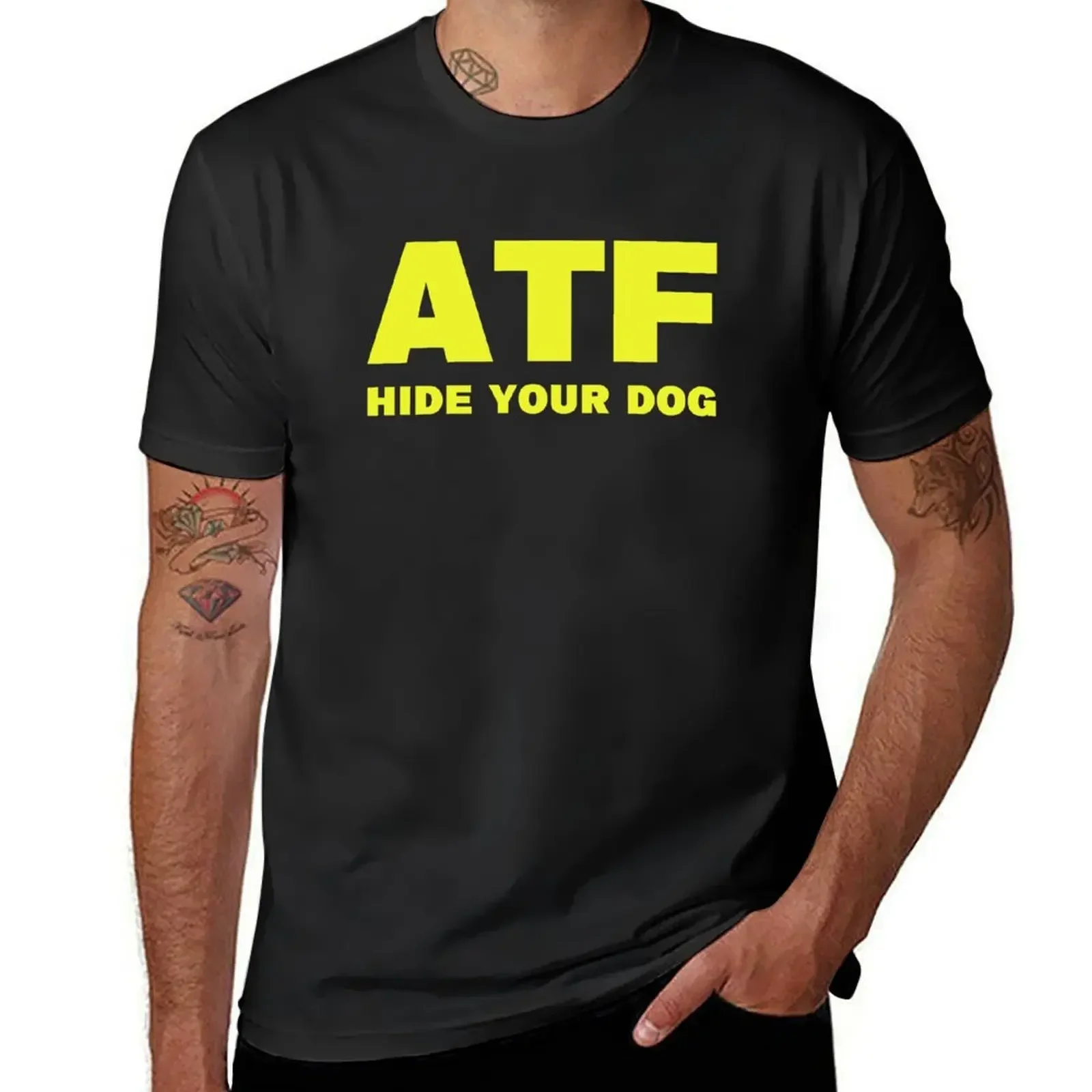 vintage clothes oversizeds sweat plain black t shirts men ATF Hide Your Dog Funny T-Shirt hot funny for men clothes manga style