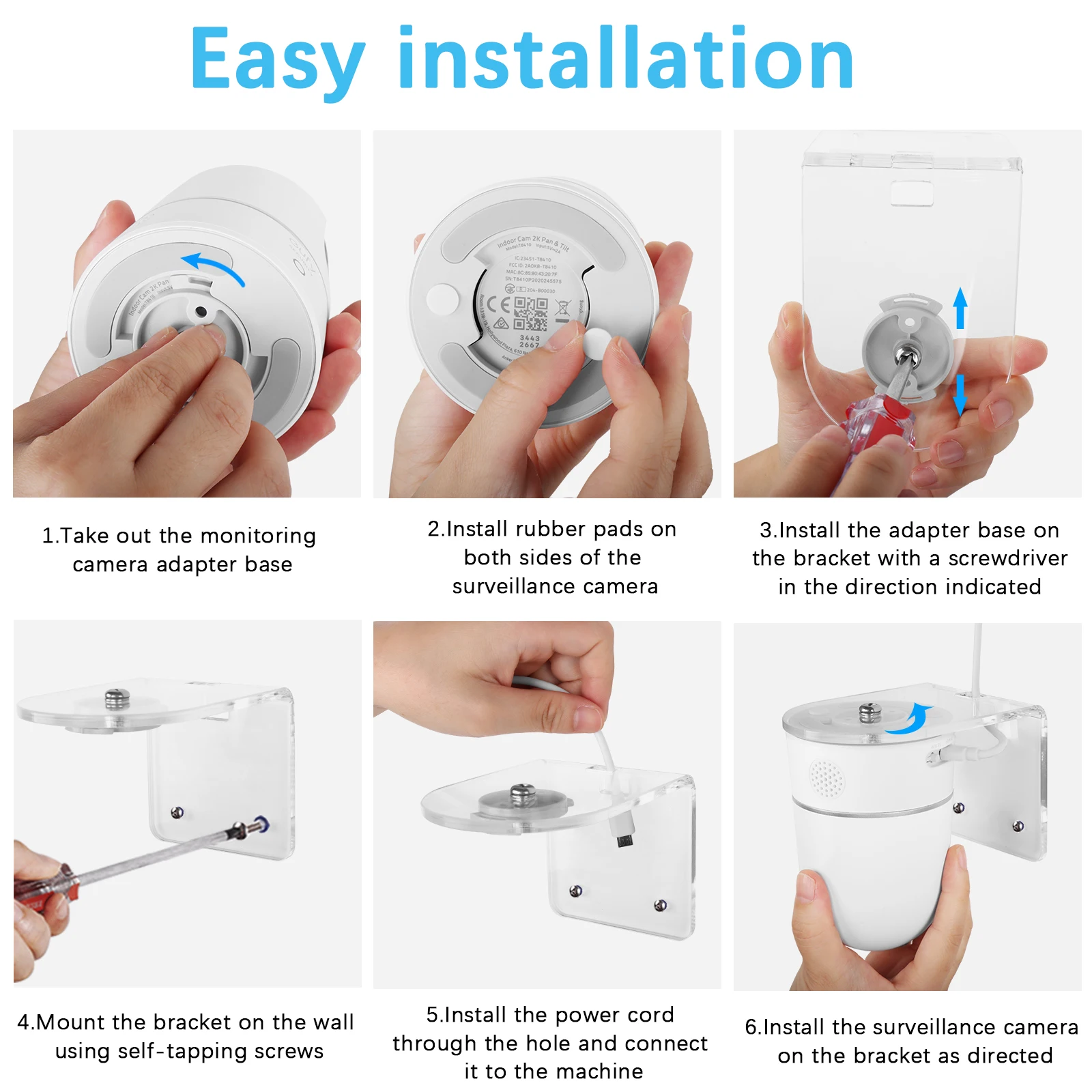 Soporte de acrílico transparente para cámara de seguridad Eufy IndoorCam P24, montaje en pared Invisible