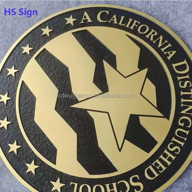 Hongsen Factory Custom CNC Engraved 3D Brass Aluminum Plaques for Advertising Home School Office Shop Hotel Use House Numbers