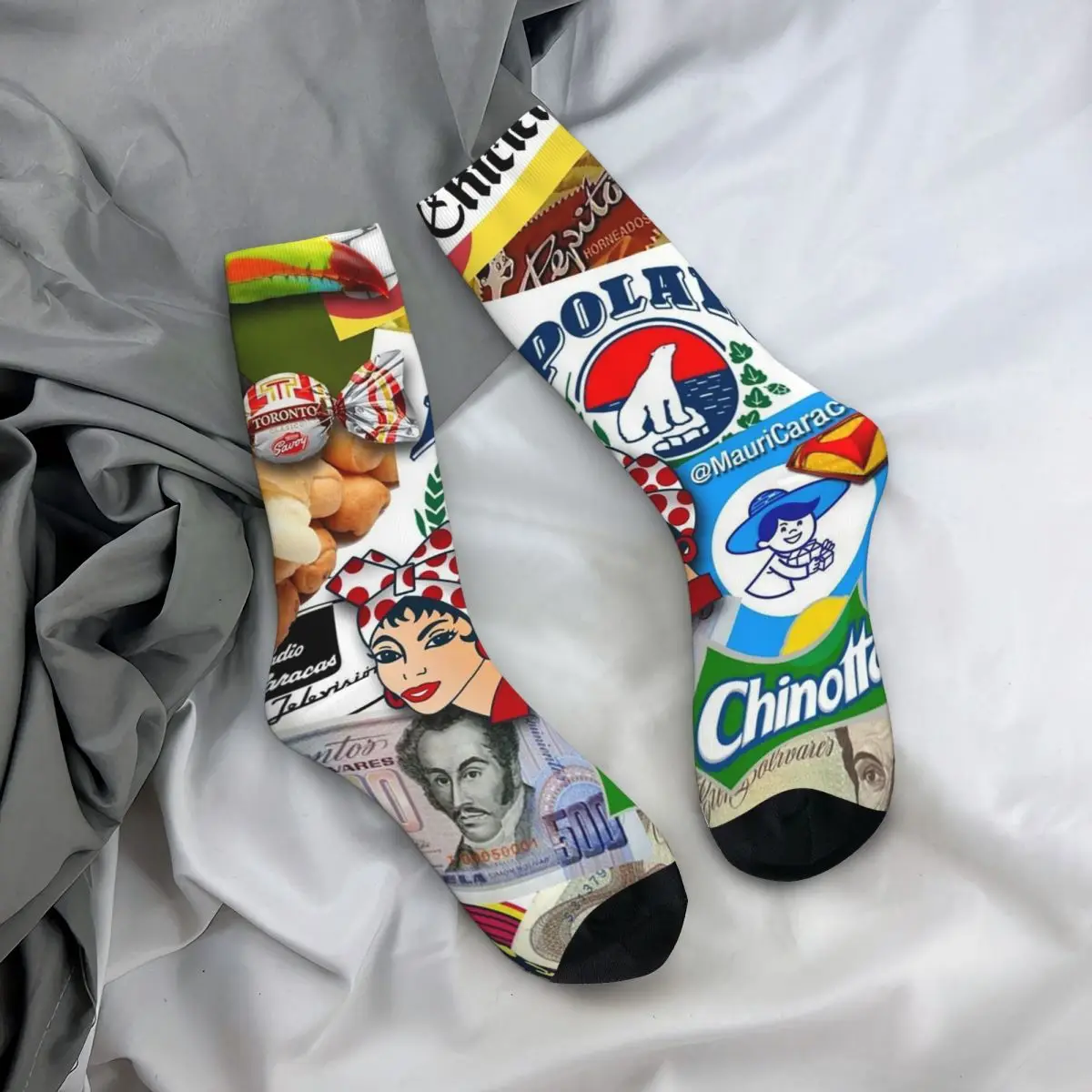

Всесезонные чулки для экипажа, носки Arepas Venezuela, длинные носки в стиле хип-хоп, аксессуары для мужчин и женщин, подарки