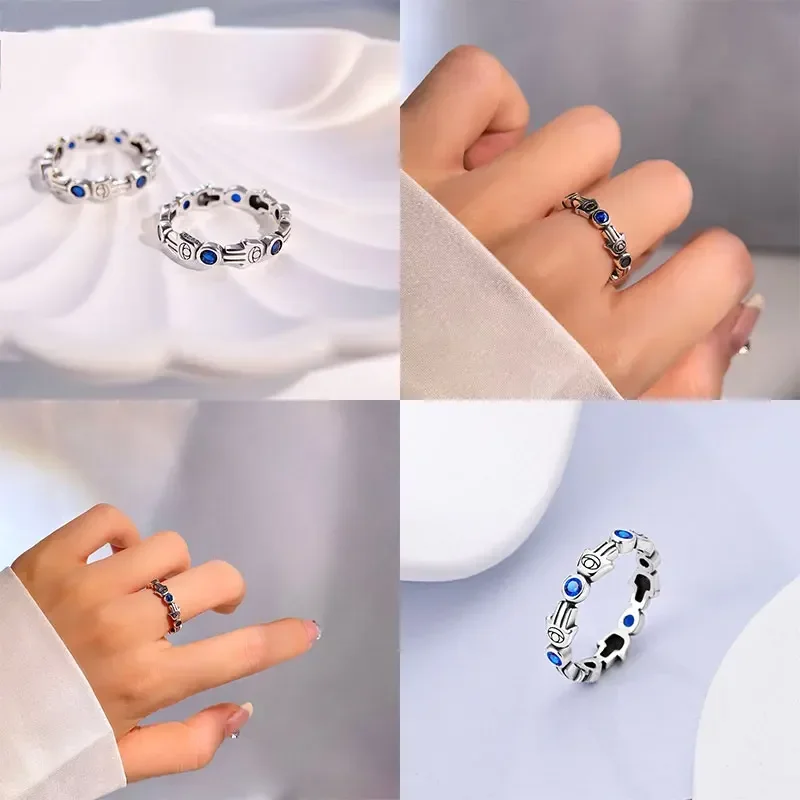 925 Sterling Silver Hand Shaped Zirconia Ring Gift Silver Jewelry for Women Birthday Party Exquisite Jewelry Matching Size 6-9