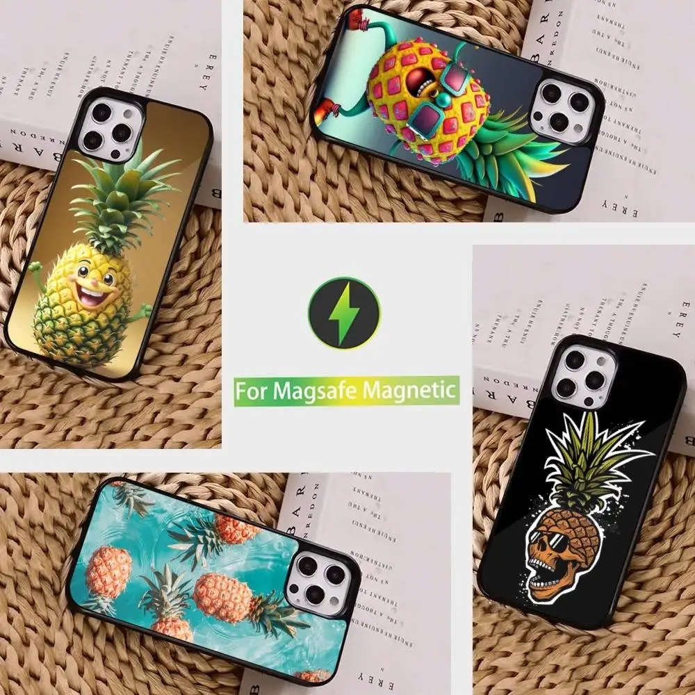 

Cute Cartoon Pineapple Phone Case For iPhone 16,15,14,13,12,11,Pro,Max,Plus,Mini, Magsafe,Magnetic Wireless Charging Case